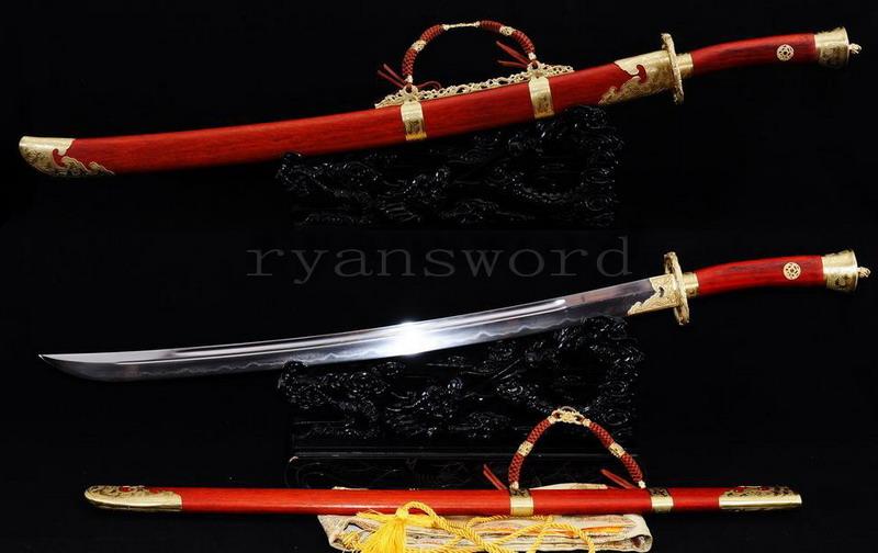 Handmade Sanmai Clay Tempered Chinese Broad Sword Qing Dao