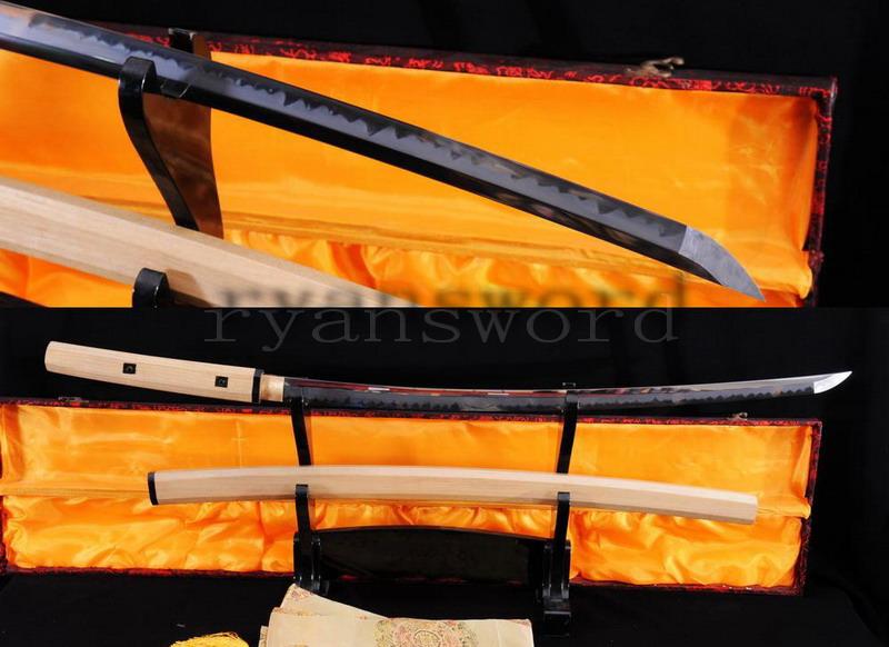 High Quality Maru Clay Tempered Abrasive Japanese Samurai Shirasaya Katana Sword