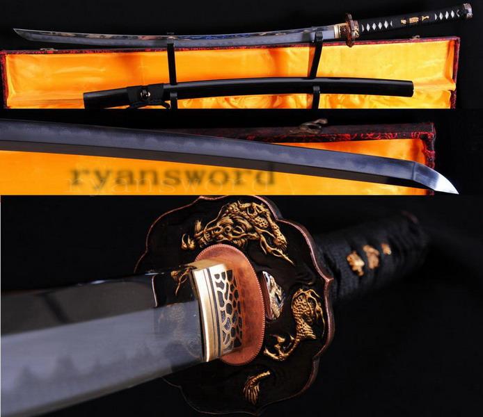High Quality Shihuzume Clay Tempered Abrasive Gragon Tsuba Japanese Samurai Katana Sword