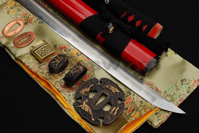 High Quality Combined Material Clay Tempered+Abrasive Horn Saya Japanese Katana Sword